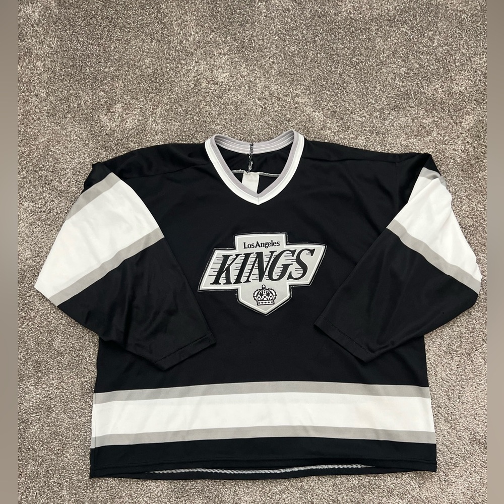 Vintage Los Angeles Kings Jersey Mens Size XXLarge CCM Maska Black NHL Hockey LA